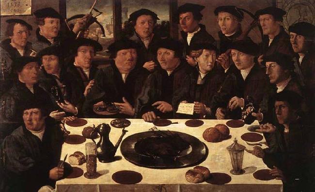 ANTHONISZ  Cornelis Banquet of Members of Amsterdam's Crossbow Civic Guard oil painting image